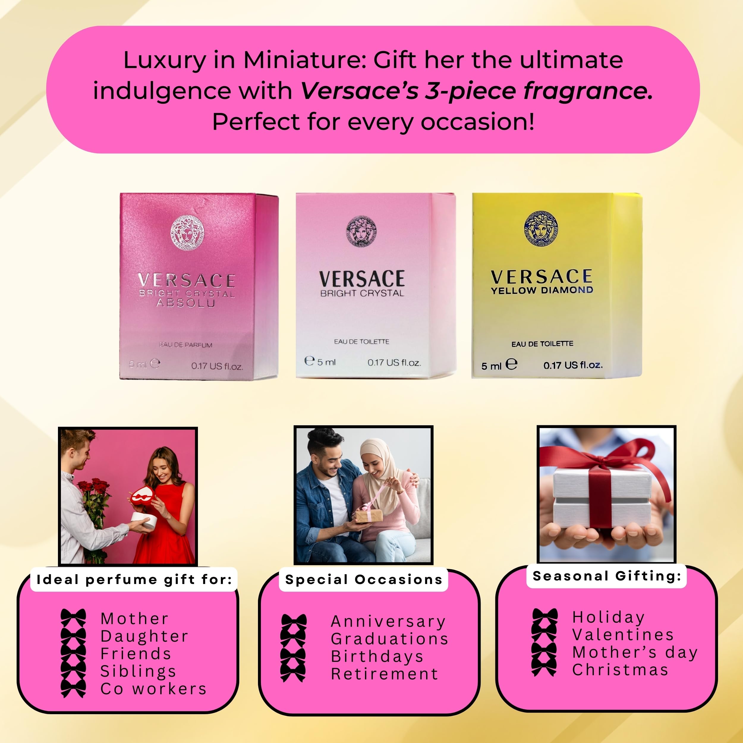 Amazon.com : Versace 3-piece Miniatures Fragrance Collection